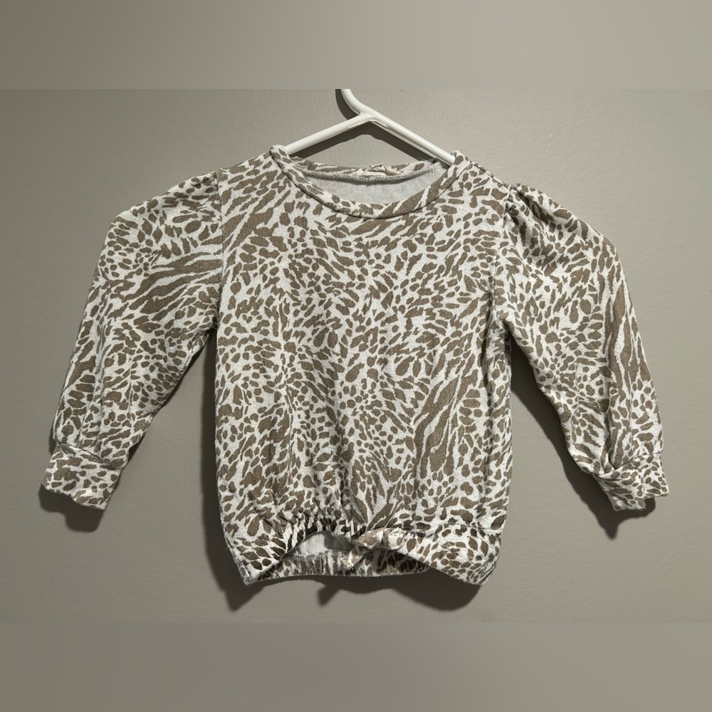 Jessica Simpson Cream and Brown Patterned Top